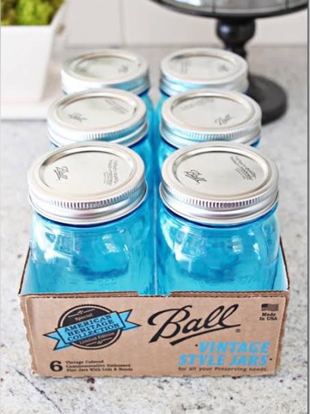 🆕🫙Ball American Heritage Collection Blue Jars Pack Of 6 NWT ❤️🤍💙